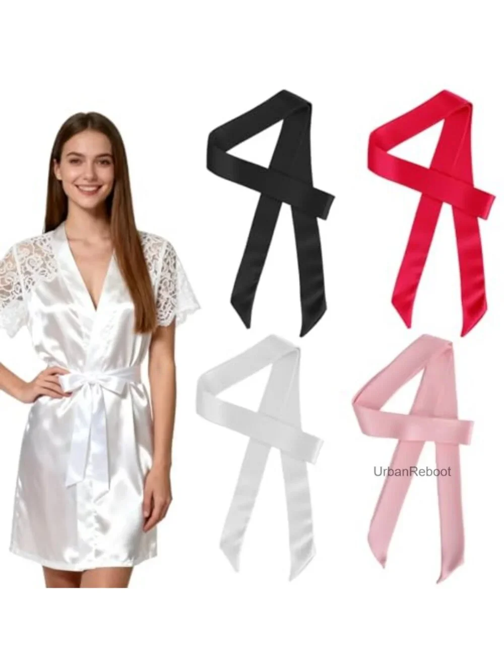 4 Pack Satin Robe Belt Replacement Sash Tie